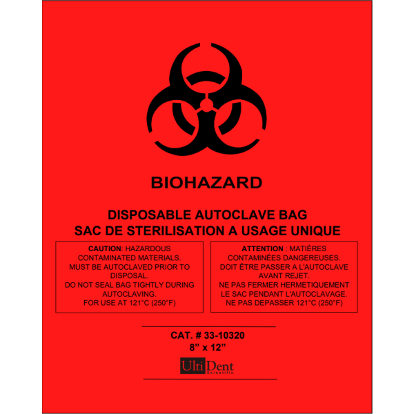 UltidentBrand Autoclavable Biohazard Bags